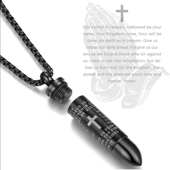 Stainless Steel Bullet Pendant Urn/Cremation Necklace (BRAND NEW) NWT - Picture 2 of 5